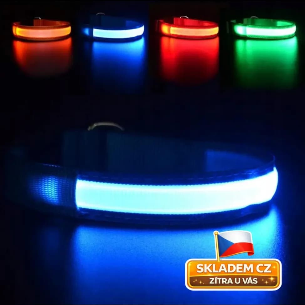 LED svítící obojek pro psy a kočky – 3 režimy